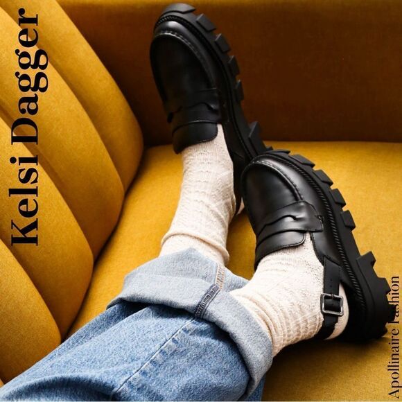 KELSI DAGGER BOWERY LUG SOLE LOAFER IN BLACK SIZE 9 NWT - Picture 1 of 6